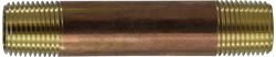 Picture of Brass Fittings 40068 Red Brass Pipe Nipple 1/2 Inch x 5 Inch
