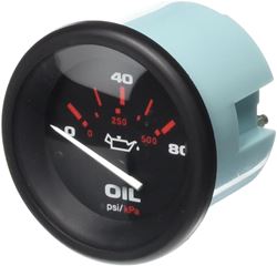 Picture of Sierra 57903P Amega Oil Pressure Gauge 80 PSI Black Dial