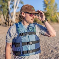 Picture of Full Throttle 10300050000412 General Purpose Life Jacket Adult Blue/Black Type III PFD