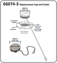 Picture of Attwood Marine 66074-3 Stainless Steel Deck Fill Replacement Cap