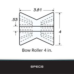 Picture of Tie Down Engineering 86287 Amber PVC Bow Roller 4in x 1/2in Shaft Boat Trailer
