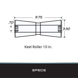 Picture of Tie Down Engineering 86169 Amber PVC Keel Roller 10 in. with 5/8 in. Shaft