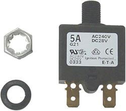 Picture of Sierra CB41200 Push Button Circuit Breaker 5 Amp White Panel Mount