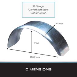 Picture of Tie Down Engineering 86266 Galvanized Steel Single Round Trailer Fender for 13 in. Wheels