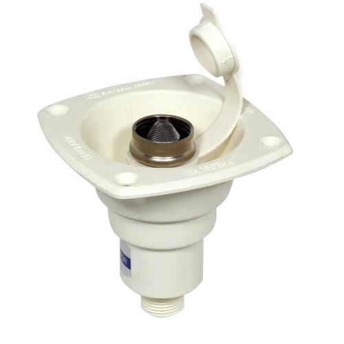 Picture of Jabsco 44412-2045 Chrome 90° Port Flush Mount Water Pressure Regulator 45 PSI