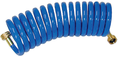Picture of T-H Marine WDH-25W-B-DP 25' Coiled Washdown Hose with Pistol Grip Nozzle White