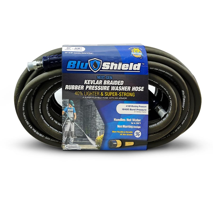 Picture of BluBird TTPW1425 Tough-Tek Rubber Pressure Washer Hose 1/4" x 25' with M22