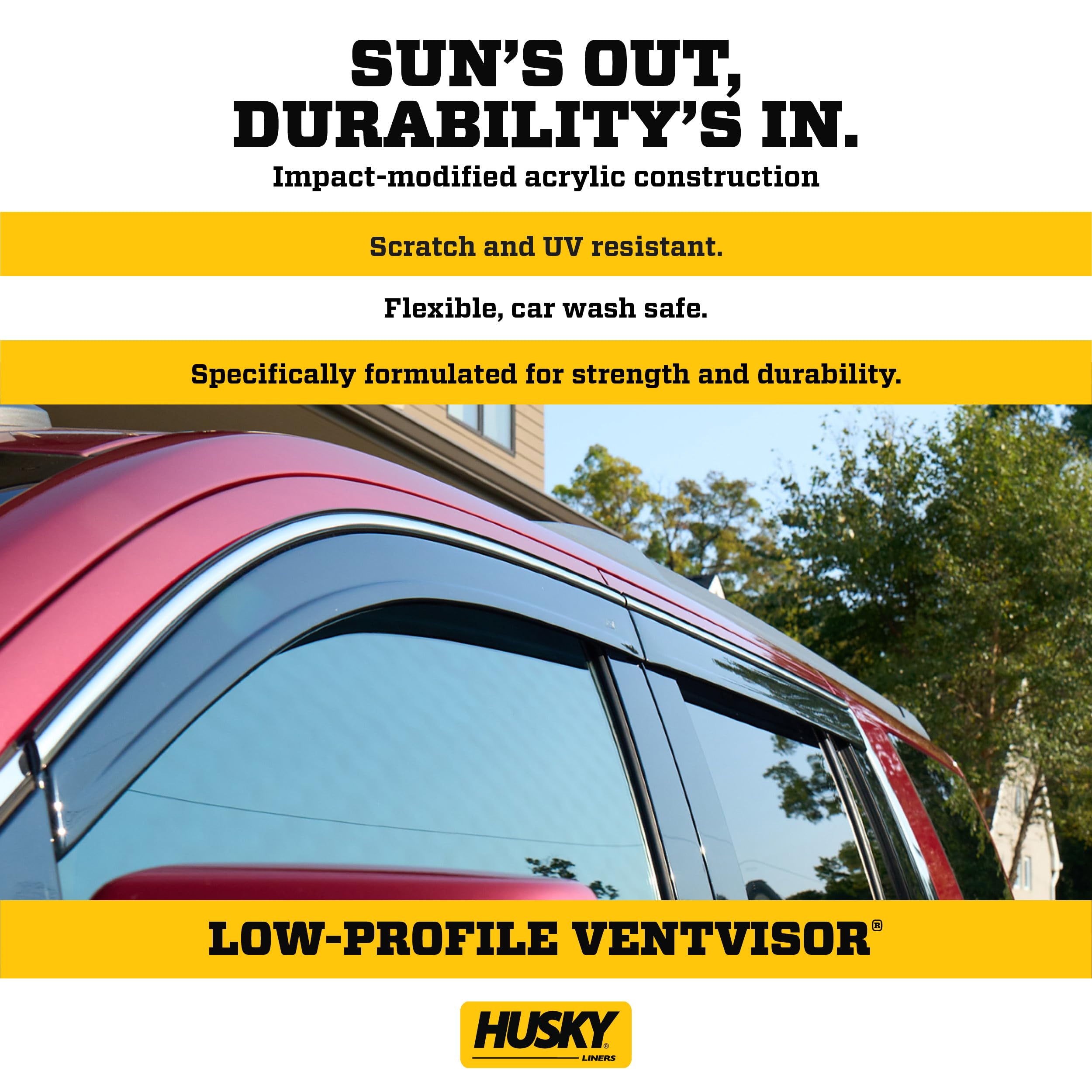 Picture of Husky Liners 2884078 Low Profile Ventvisor Window Deflector Smoke Chrome 4pc