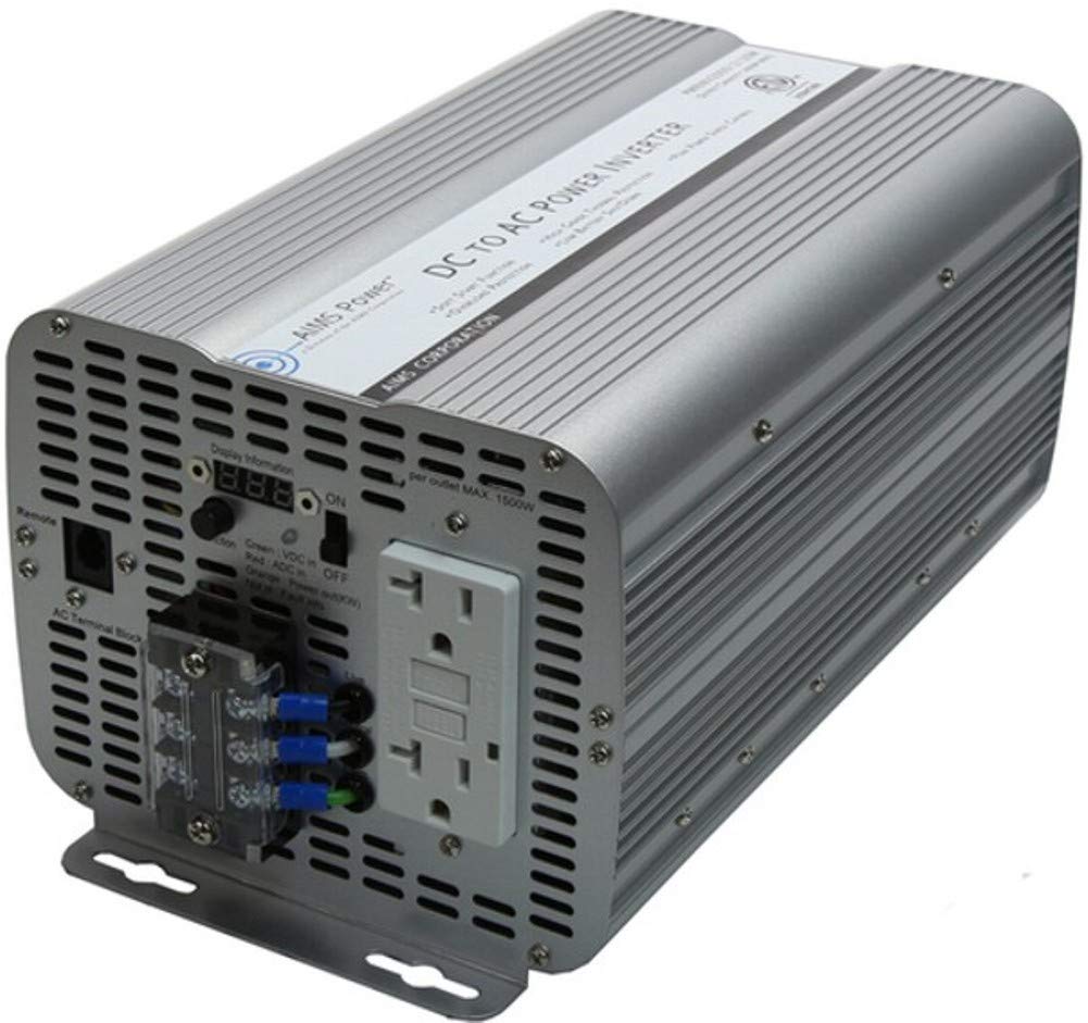 Picture of AIMS Power PILF30W12V240VS 3000W 12V Pure Sine Low Frequency Split Phase Inverter 120/240VAC