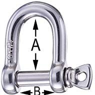 Picture of Wichard 1204W Self-Locking D Shackle 8mm 5/16" 316L Stainless Steel