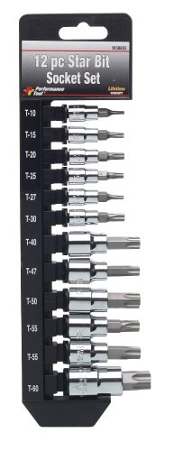 Performance Tool W38802 12-Piece Star Bit Socket Set