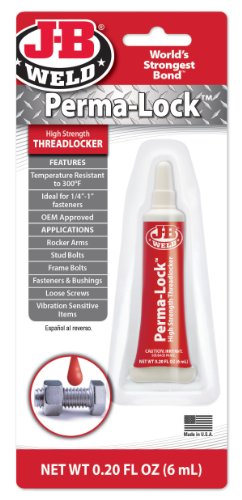JB Weld 27106 J B Weld J-B Weld 27106 Perma-Lock High Strength Threadlocker - Red - 6 ml.