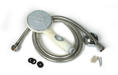Camco 43715 RV Shower Head Kit Off-White with Hose Mount Hardware