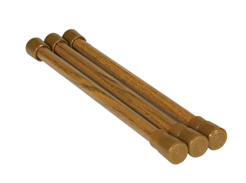 Camco 43833 Spring Loaded Cupboard Bars 10-17 Inch Oak Finish 3-Pack