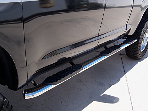 TrailFX A7026B 5 Inch Oval Bent Step Bar with Bed Step Black Steel