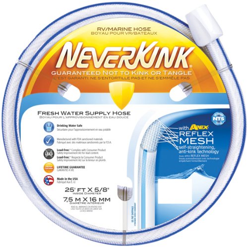 Teknor Apex 860225 NeverKink Water Hose 5/8" x 25' RV Marine