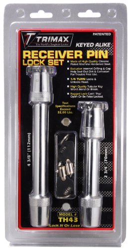 Trimax TH43 Keyed Alike Receiver Lock Set for Rapid Hitch Systems