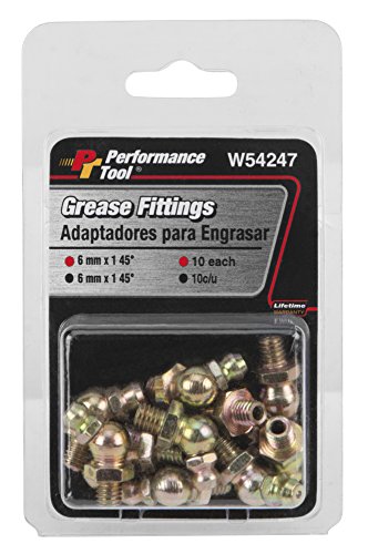 Performance Tool W54247 Wilmar Corp. /  10PK 6mm X 1 45 Deg Grease Fit