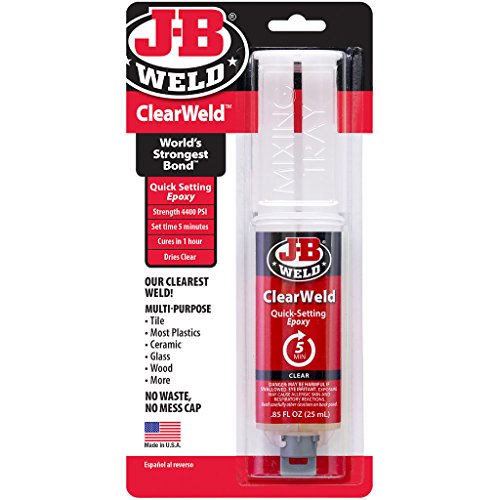 JB Weld 50112 ClearWeld 5 Minute Clear Epoxy Syringe 25ml
