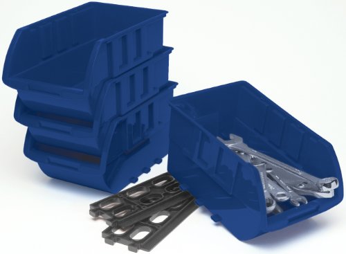 Performance Tool W5196 4-Piece Stackable Storage Bins 9.25 x 6 x 5 Inch