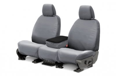 Covercraft SS2462PCGY Polycotton Seatsaver Custom Front Row Seat Covers-Grey