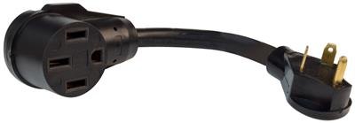 Valterra A10-3050FBK RV Power Adapter 30 Amp Male to 50 Amp Female 12 Inch