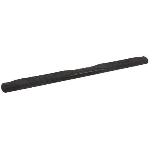 TrailFX A1535B 4 Inch Oval Straight Step Bar Powder Coated Black Steel Rocker Panel Mount