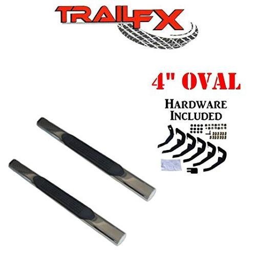 TrailFX A1529S 4 Inch Oval Stainless Steel Side Steps