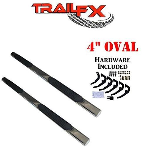 TrailFX A4003S 4 Inch Trapezoidal Polished Stainless Steel Step Bar
