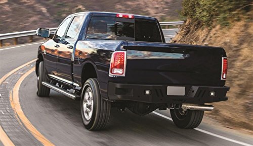 TrailFX RHDB002TI One Piece Rear Hitch Mount Bumper Black Titanium Powder Coated Steel