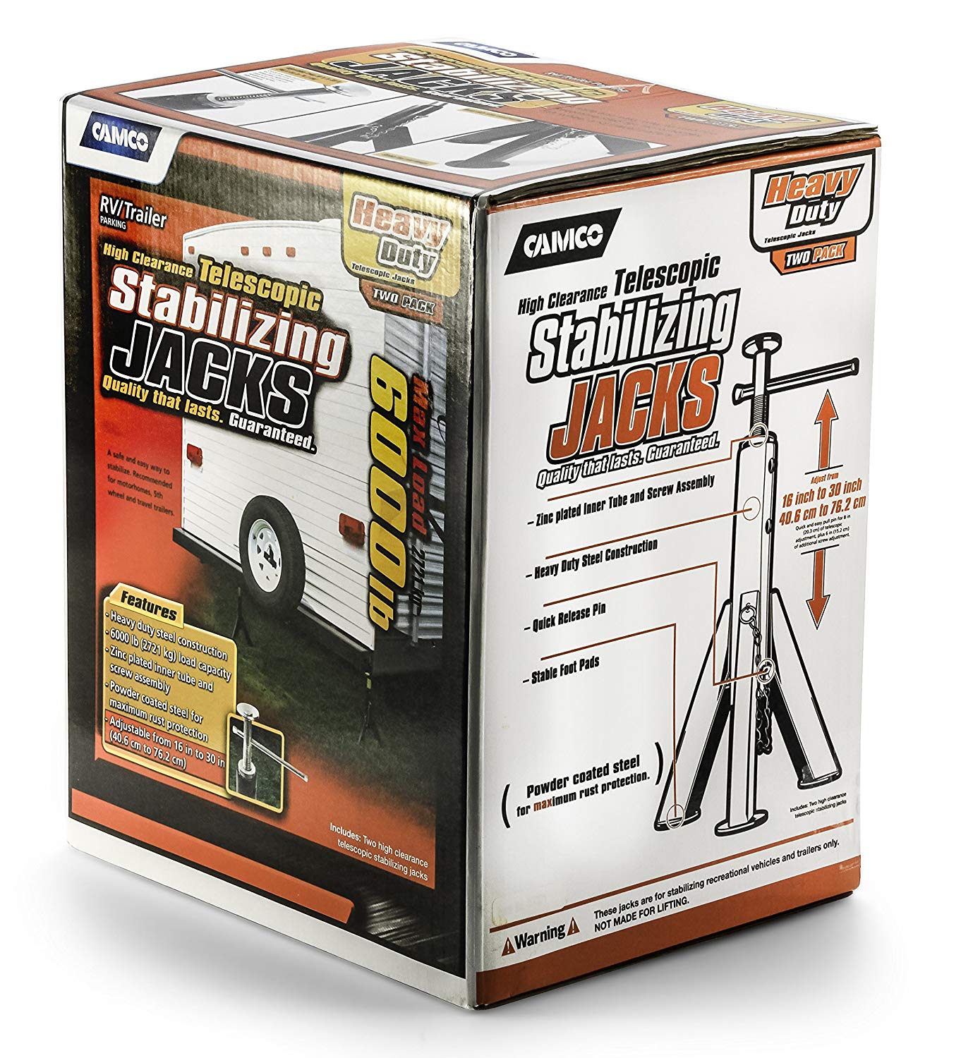 Camco 48830 Eaz-Lift 24" Scissor Jack 7500 lb Capacity (2-Pack)