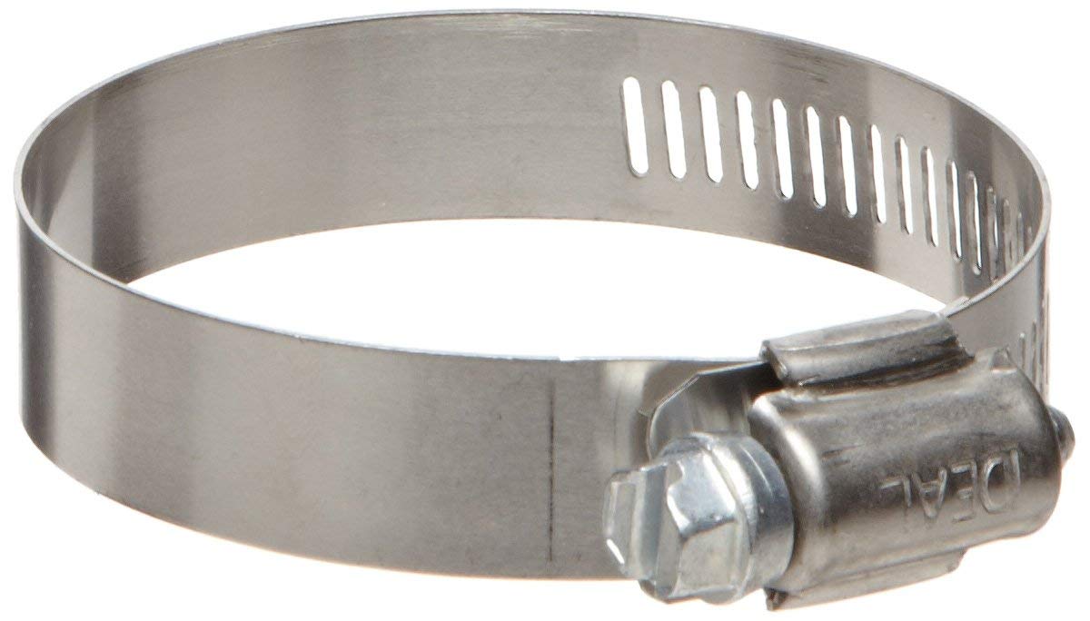 Ideal 5006051 Hy-Gear 50 Series Stainless Steel 201/301 Worm Gear Hose Clamp, General Purpose, 6 Sae Size, Fits 5/16 3/8" Hose Id, 10 Mm 22 Mm Hose Od Range (pack Of 10)