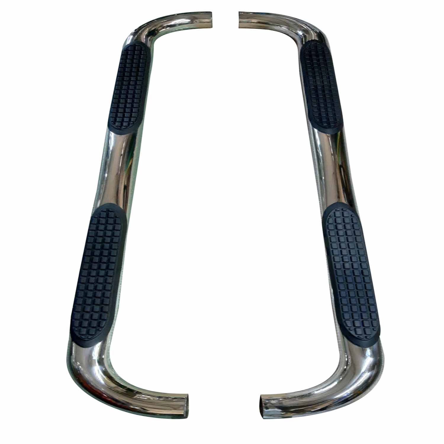 TrailFX A0053S 3 Inch Round Bent Step Bar Polished Stainless Steel
