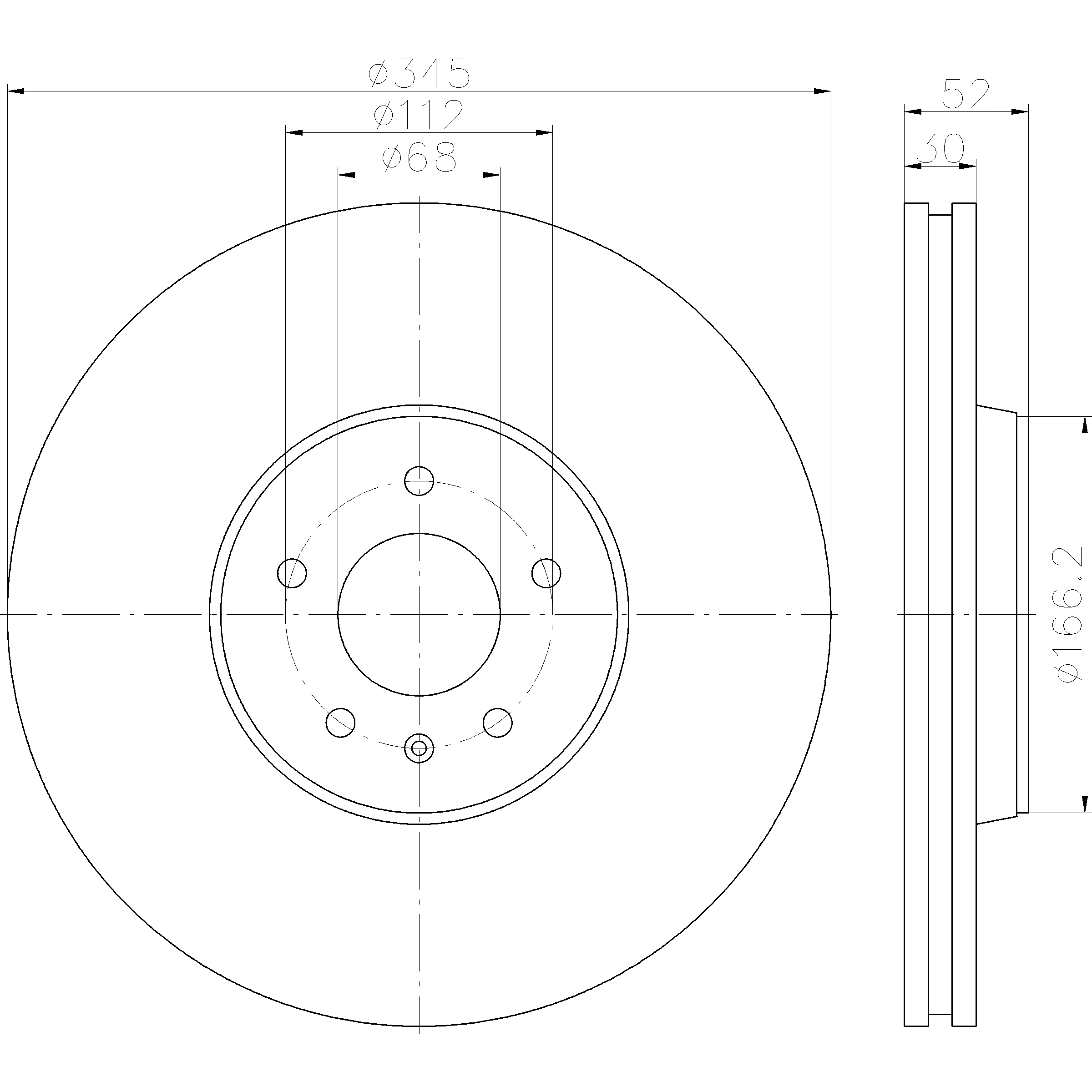 Hella 355123112 Disc Brake Rotor