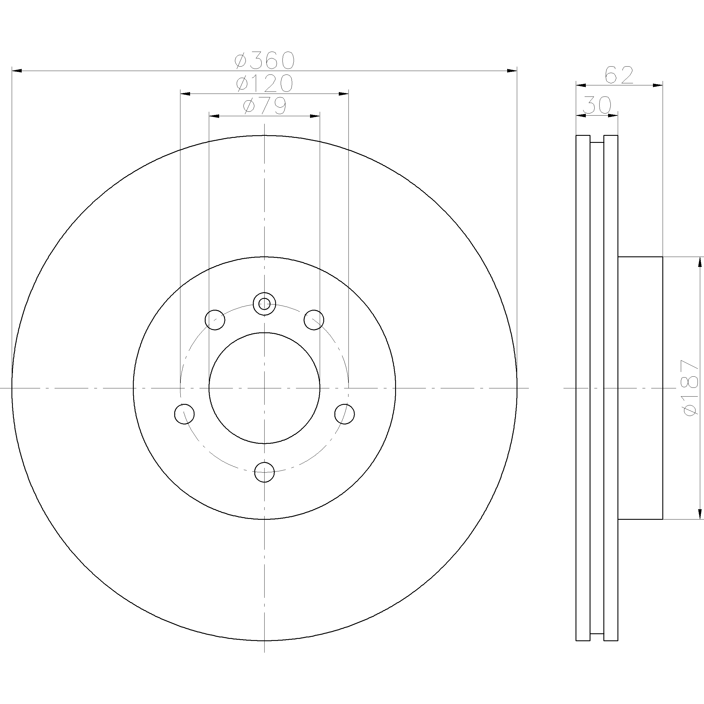 Hella 355122922 Disc Brake Rotor