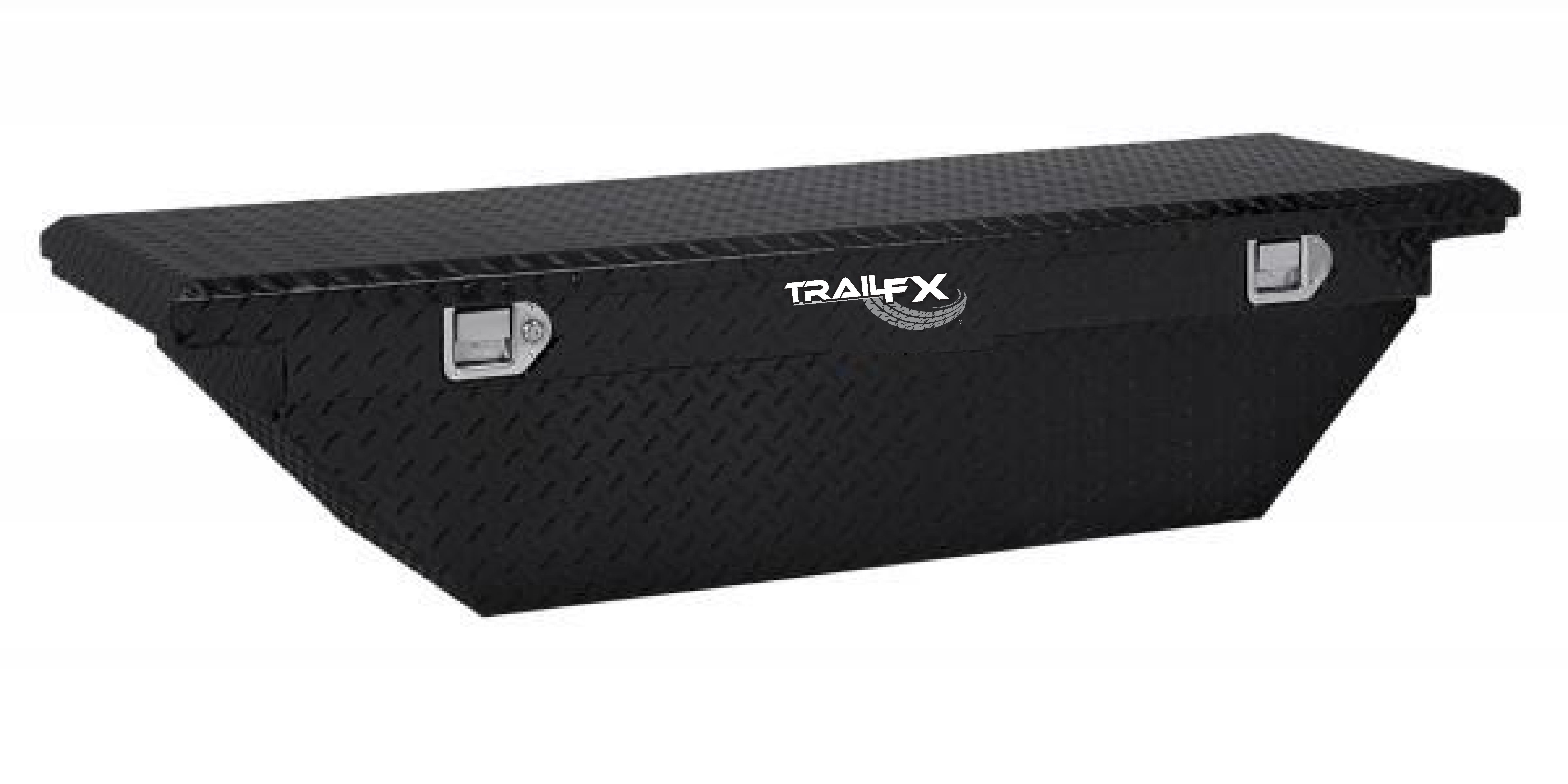 TrailFX 120602 Crossover Angled Single Lid Tool Box 60-Inch Gloss Black Aluminum with Tray