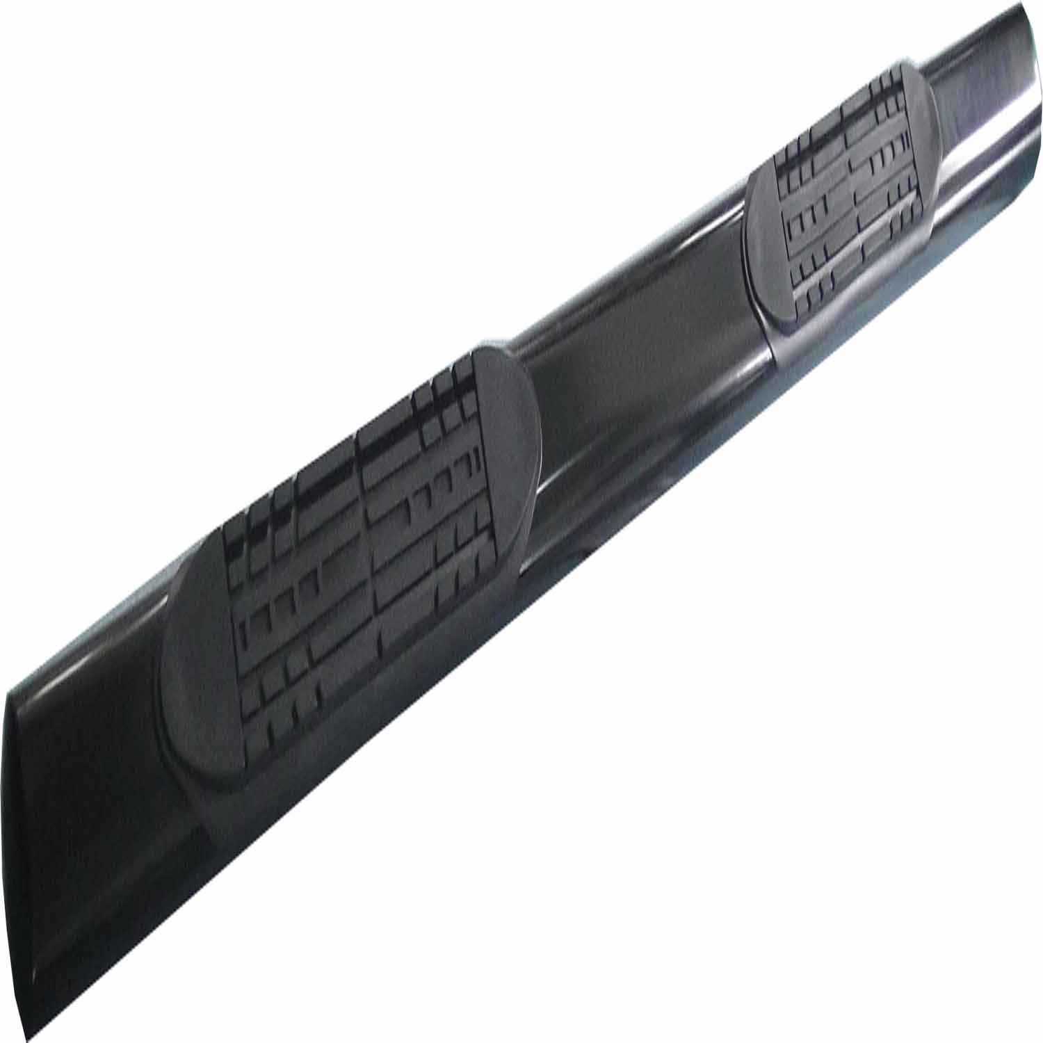 TrailFX A1544B 4 Inch Oval Side Step Bars Black Powder Coated Steel