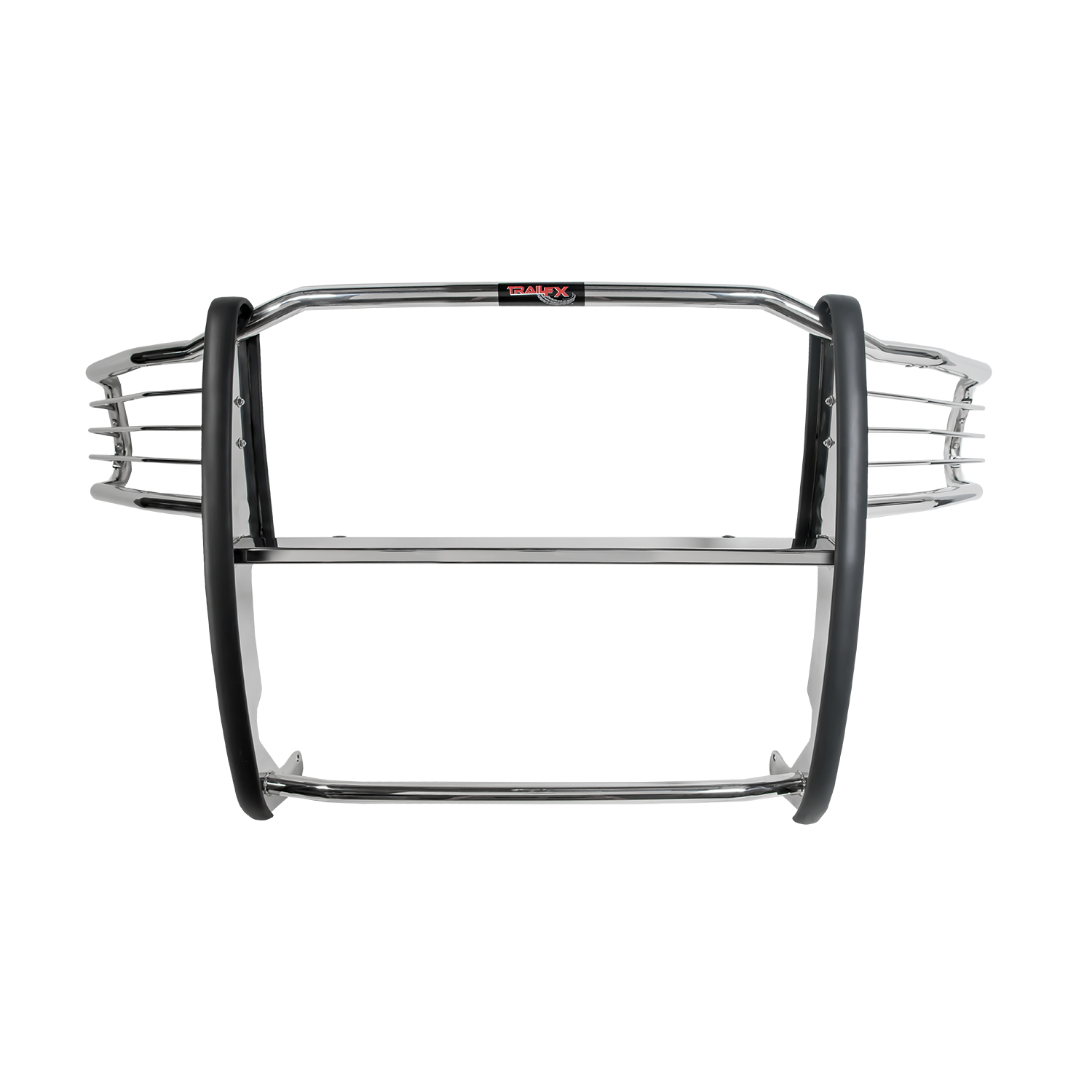 TrailFX E0011S Polished Stainless Steel Grille Guard with Brush Guard
