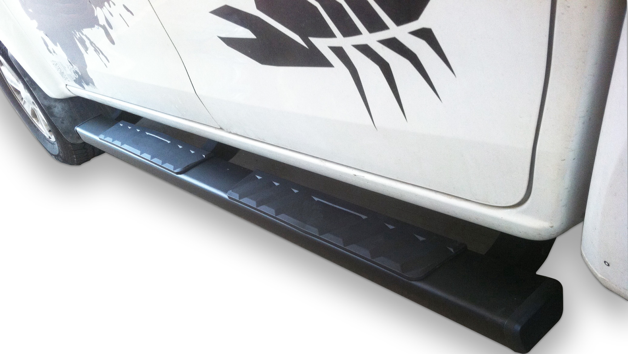 TrailFX A4009B 4 Inch T4 Series Trapezoid Step Bars Black Titanium Powder Coated Steel