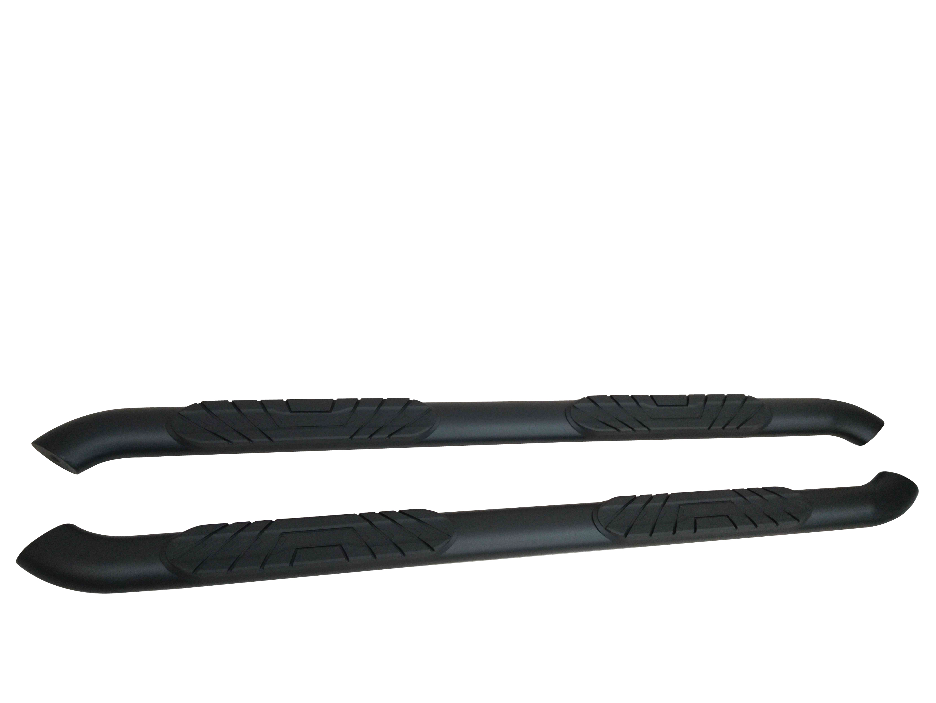 TrailFX A1009B 4 Inch Oval Bent Nerf Bars Black Powder Coated Steel