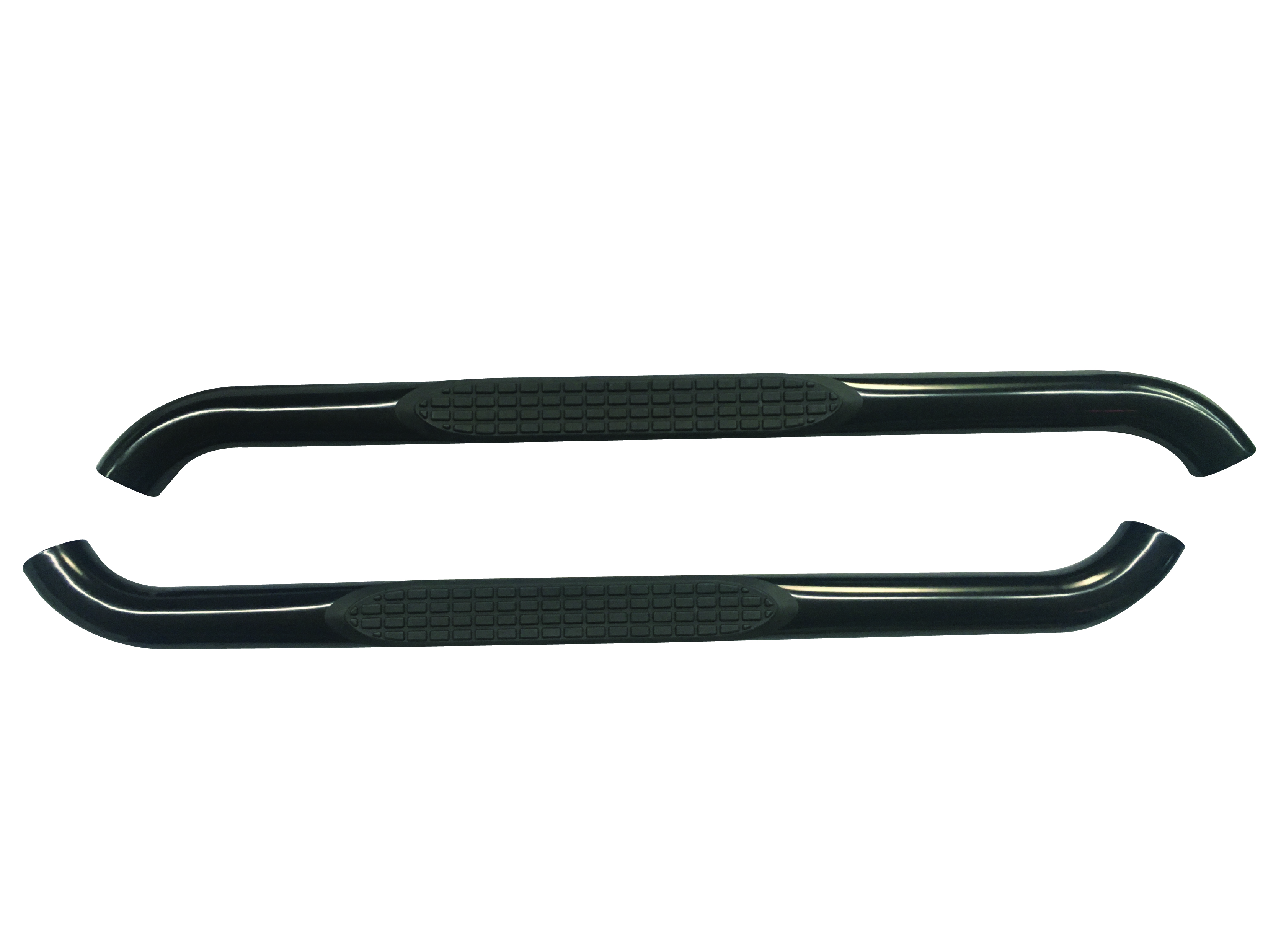 TrailFX A0029B 3 Inch Round Bent Side Step Black Powder Coated Steel