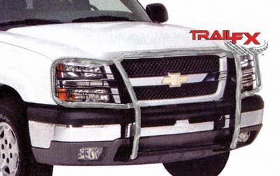 TrailFX 1520251101 Polished Stainless Steel Grille Guard with Brush Guard