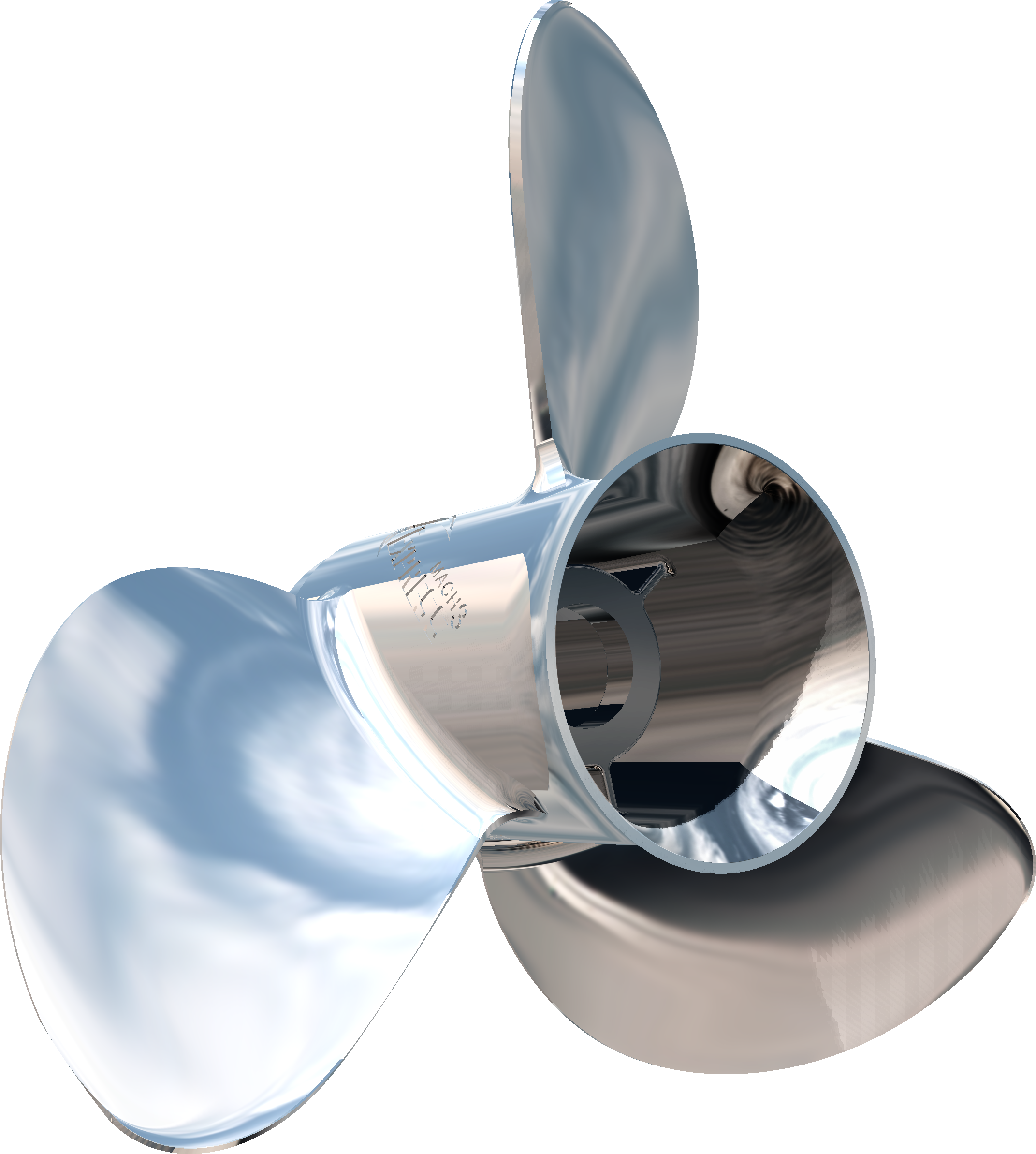 Turning Point Propellers 31511320 Express Mach3 OS Boat Propeller 15.6x13, 3 Blade Stainless Steel Left-Hand Rotation