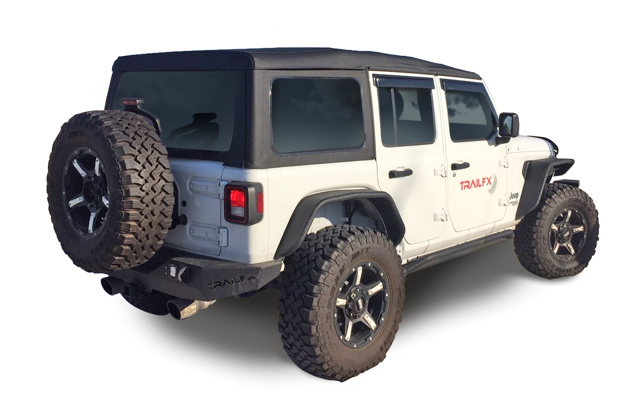 TrailFX JL05RF Rear Steel Tube Fenders for Jeep Wrangler JL - Textured Black