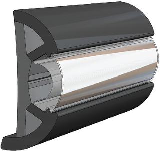 Taco Metals V119970BKA1001 Taco V119970BKA1001 Suproflex Rub Rail Moulding Only, Large, 100', Black