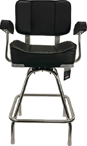 Springfield Marine 1020009 Deluxe Captain's Seat with Stand Black