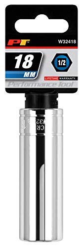 Performance Tool W32418 Wilmar Corp. /  1/2" DRIVE 6 PT DEEP SOCKET 18MM