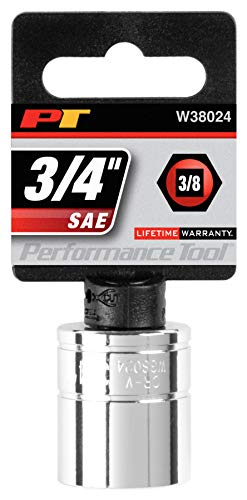 Performance Tool W38024 6-Point Socket, 3/8" Drive, 3/4"