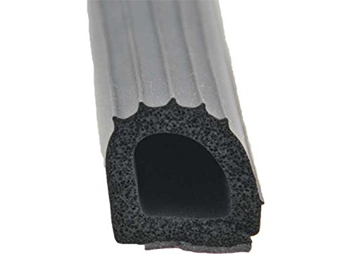 AP 018206 Ribbed Foam D-Seal with Adhesive Tape - 1" x 1" x 50'