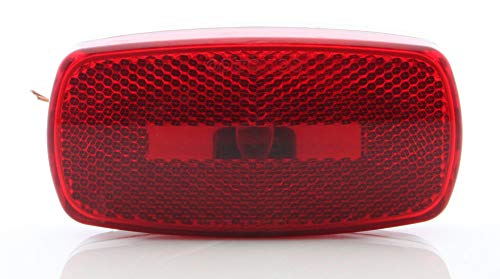 Optronics MC32RS Oval RV Marker Light Red Lens White Base